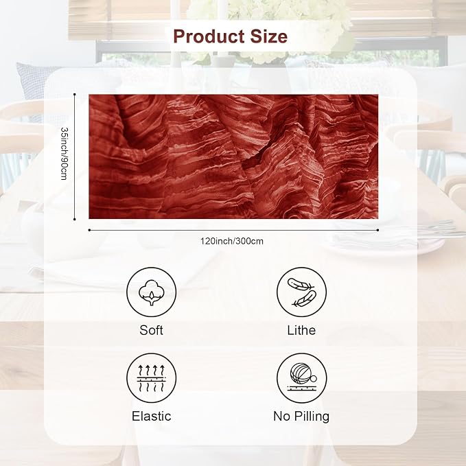 10 Pack Terracotta Christmas Cheesecloth Table Runner 35x120 Inch 10Ft Rustic - Image 4