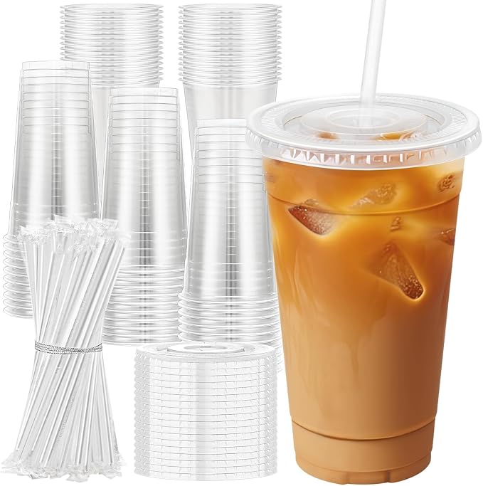 Lamosi 100 Pack 24 oz Plastic Coffee Cups by BuyNow