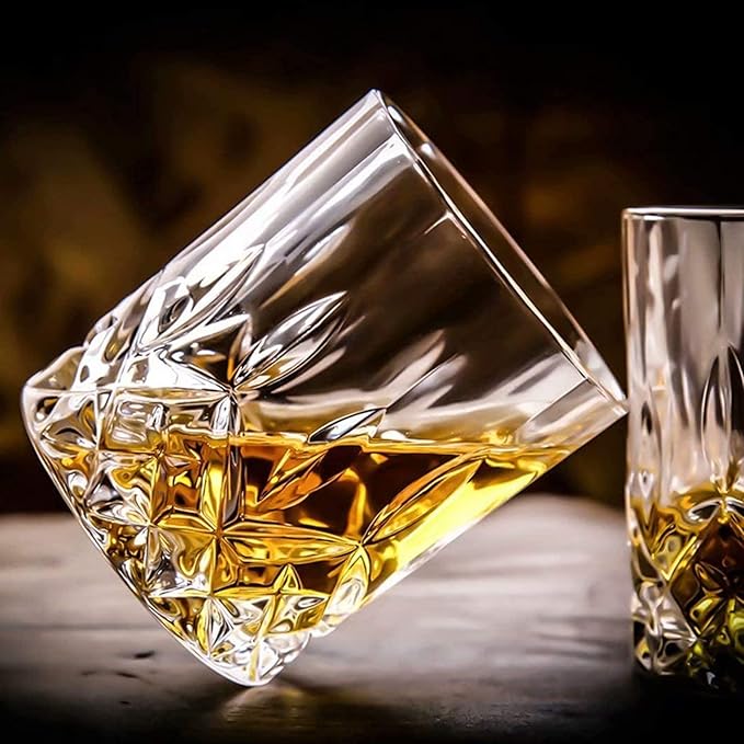 Gencywe Crystal Whiskey Glasses Set of 8, 11 OZ Old Fashioned Whiskey Glasses - Image 4