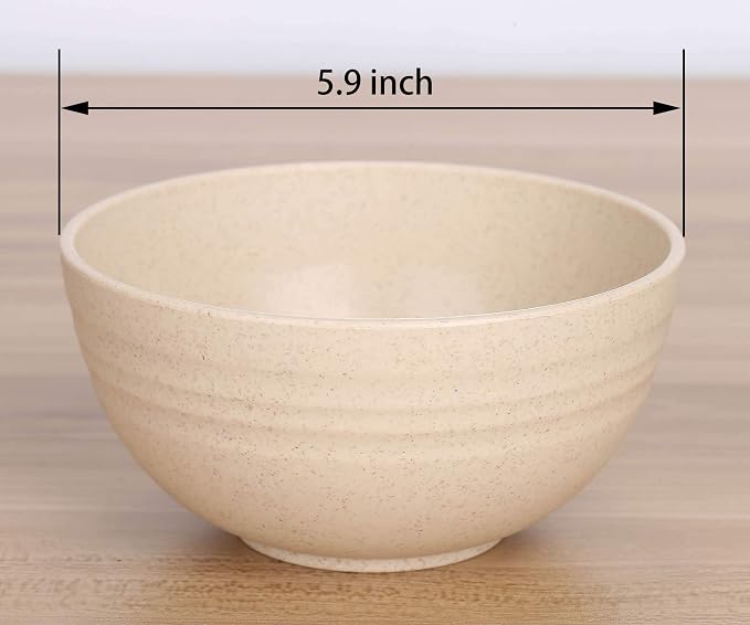 Unbreakable Cereal Bowls - 24 oz Reusable Wheat Straw Bowl Set of 4 - - Image 2