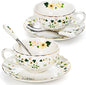 Lyellfe Set of 2 Tea Cup and Saucers | 6 Oz Floral Tea Cups by Lyellfe