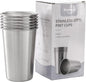 Tosnail 6 Pack 16 oz Stainless Steel Pint Cups Metal Cups Unbreakable Drinking Glasses Water Tumblers for Kids, Adults Indoor and Outdoor Use - Silver