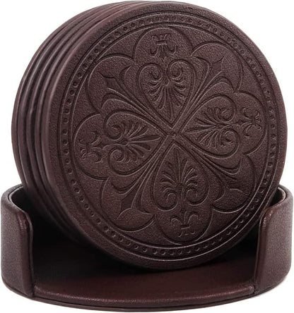 Drink Coasters, PU Leather Bar Beer Beverage Coaster - Image 2