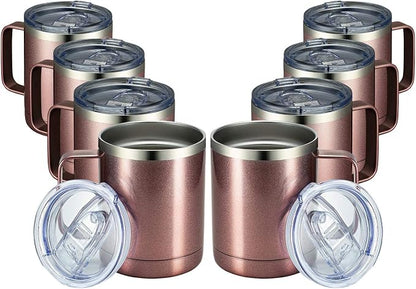MEWAY 12oz Coffee Mug With Handle 8 Pack Bulk, Stainless Steel Insulated Travel by MEWAY