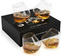 MyGift Spinning Whiskey Glasses Set of 4, Rotating Tilted Old Fashioned Bourbon by MyGiftHome