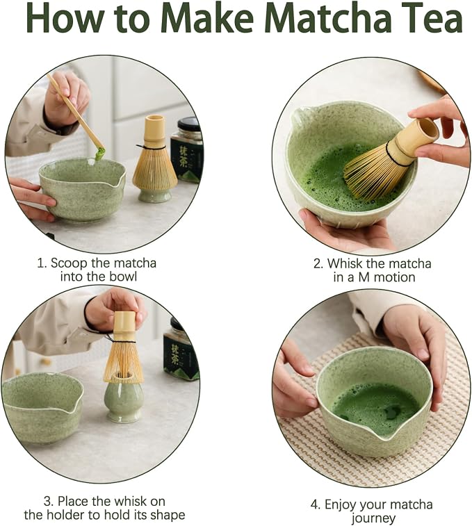 Ochcahser Matcha Set, 17 OZ Matcha Bowl, Matcha Kit - Image 6