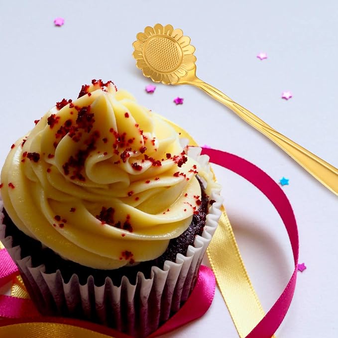 Maitys 16 Pcs Gold Flower Coffee Spoons - Image 5
