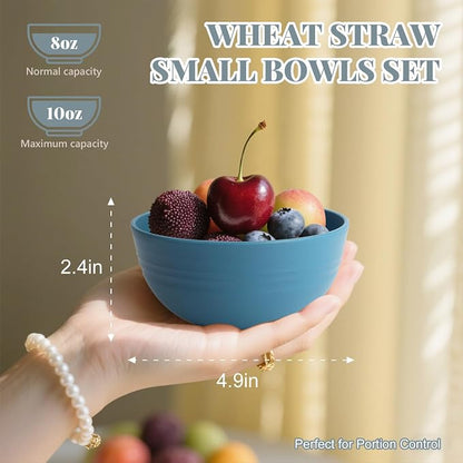 Unbreakable Wheat Straw Small Bowls 10 OZ Mini Dessert Bowls Lightweight - Image 2