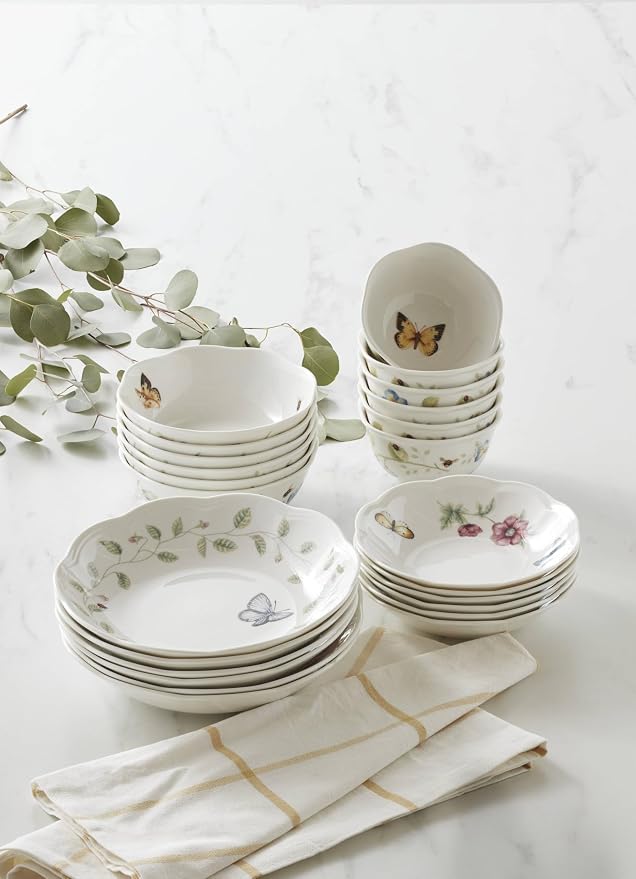 Lenox Butterfly Meadow Porcelain 24-Piece Variety Bowl Set - Image 4