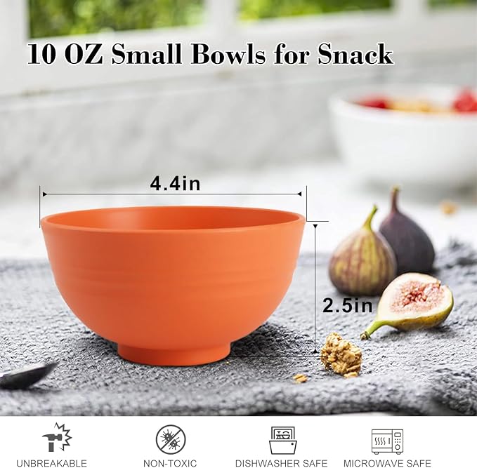 wheat straw small bowls 10oz set of 8 - Image 2