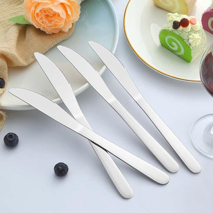 12-Piece Dinner Knives Set, Knife Set (9 Inches), Table Knife, Food Grade Stainless Steel Butter Knives, Knife Silverware for Home/Restaurant/Kitchen, Dishwasher Safe & Mirror Polished