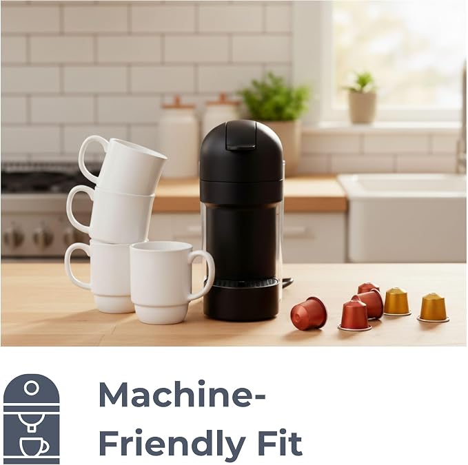 Stackable Porcelain Coffee Mug Set of 4 – 16oz Large Handle, Space-Saving - Image 5