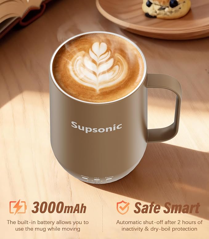 Supsonic - 16oz Self Heating Coffee Mug, Smart Heated Coffee Mug Faster - Image 3