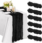 6 Pieces Black 10FT Cheesecloth Table Runner Boho Gauze Fabric Table Runner by JALANCY