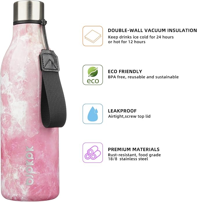 BJPKPK 25oz Insulated Water Bottle, Stainless Steel Bottle - Image 2