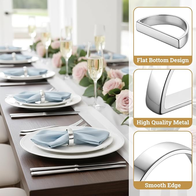 Suream Napkin Rings, Metal Napkin Ring - Image 3