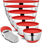 9 Pack Mixing Bowls with Airtight Lids Set, Stainless Steel Mixing Bowls with by Hybemmy