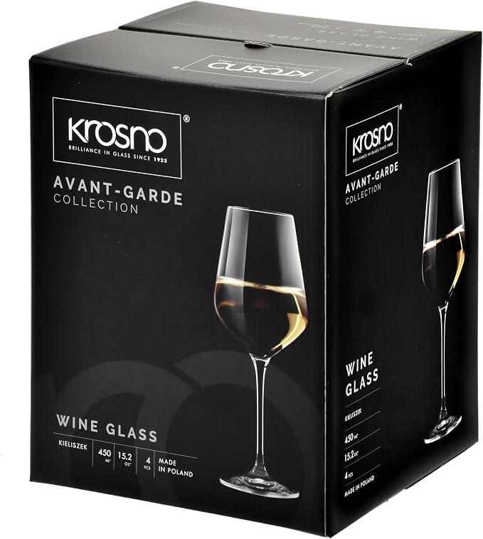 Krosno Large White Wine Glasses Set of 4 | 13.2 oz | Avant-Garde Collection | - Image 9