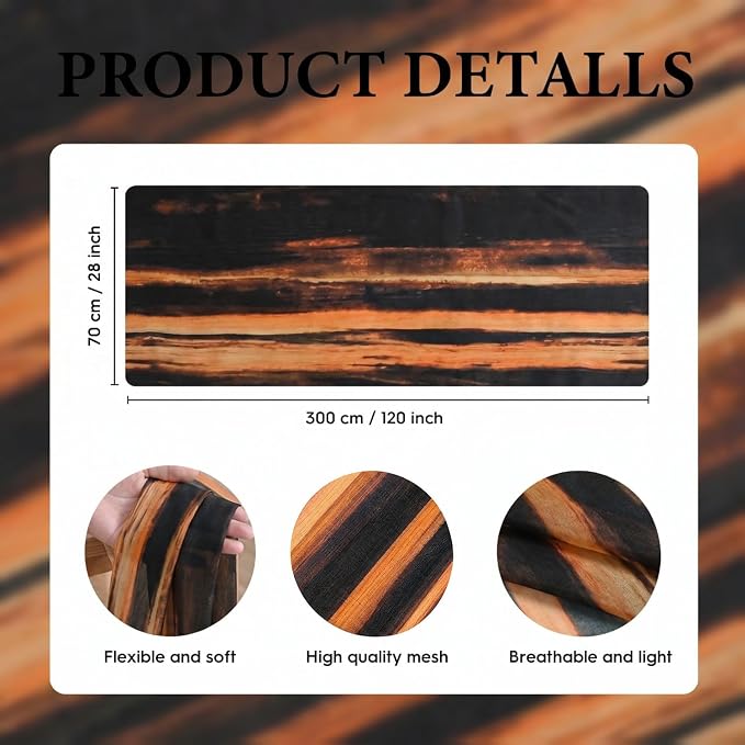 Artoid Mode Boho Caramel Stripes Fall Chiffon Table Runner 120 Inches 10FT - Image 7