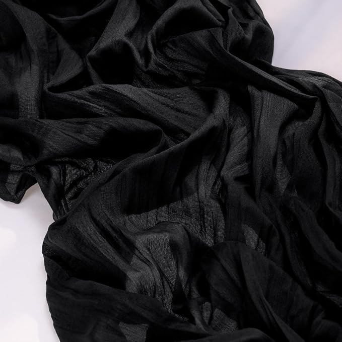 2 Pack Black Cheesecloth Table Runner 10ft Gothic Gauze Centerpiece | - Image 3