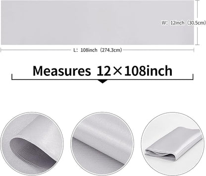 10-Pack Silver Satin Table Runner 12 x 108 Inch Long Bright and Smooth Silk - Image 3
