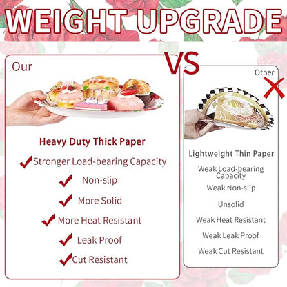 Grencian 50PCS Derby Oval Paper Plates 10" X 12" Disposable Heavy Duty Derby Horse Racing Plates Run for The Roses Dinnerware for Horse Race Day Boys Girl Birthday Party Decorations