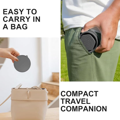 Collapsible Travel Cup with Lid - 6oz Mini Silicone Folding Cup with Stainless - Image 6