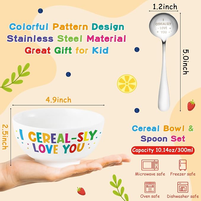 R HORSE Cereal Bowl and Spoon Set Colorful Funny Cereal Bowl - Image 3