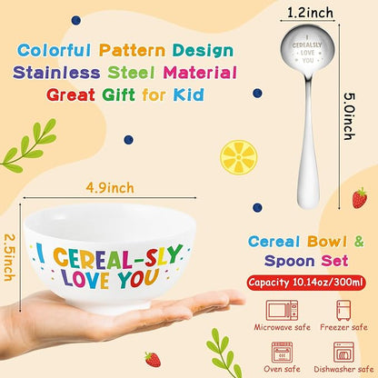 R HORSE Cereal Bowl and Spoon Set Colorful Funny Cereal Bowl - Image 3