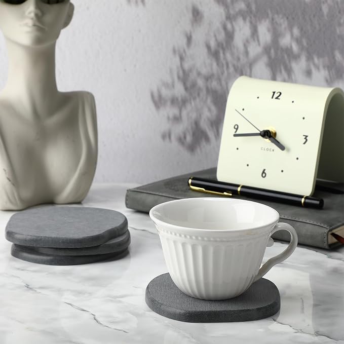 Diatomaceous Earth Coaster ，Set of 6，Unique White Absorbent Coasters - Image 6