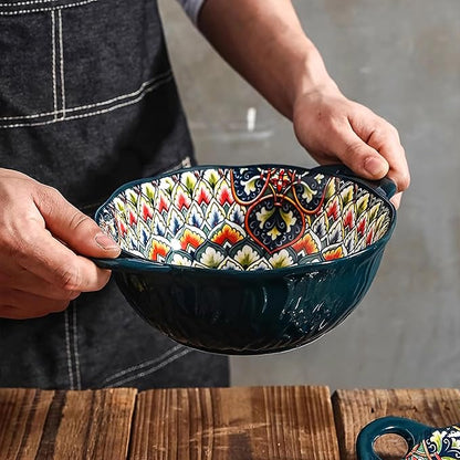 2 Pack Boho Ceramic Serving Bowls - Image 2