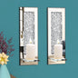 Pibeyer Crystal Crush Diamond Wall Candle holder set of 2, Rectangle Silver Mirrored Candle Sconces, Home Wall decoration for Living Room,Dining Room & Bedroom