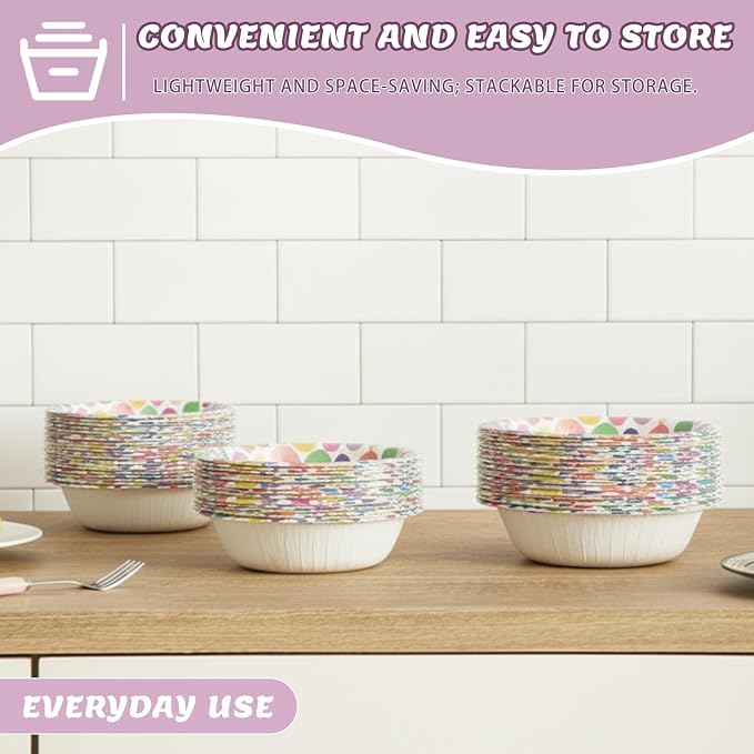 30 Pack Paper Bowls, 16 Oz Disposable Soup Bowl, Heavy Duty Printed Disposable - Image 6