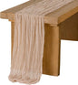 Ling's Moment Warm Sand Cheesecloth Table Runner, 120 Inch 10FT | Boho Gauze by LingsMoment