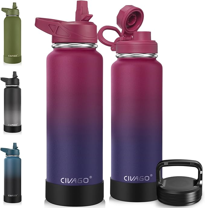 CIVAGO 40 oz Insulated Stainless Steel Water Bottle by CIVAGO