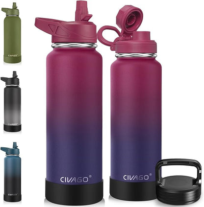 CIVAGO 40 oz Insulated Stainless Steel Water Bottle by CIVAGO