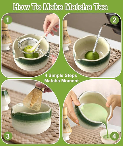 JBER Matcha Set, Bamboo Whisk, Powder Sifter - Image 6