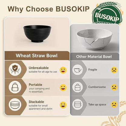 Small Bowls 10oz, Unbreakable & Lightweight Wheat Straw Bowls Sets of 8 - Image 6