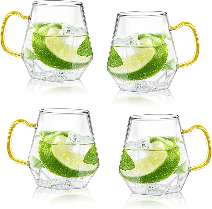 AEFPOYMXU 4pcs Crystal Clear Glass Coffee Cups Set - Image 8