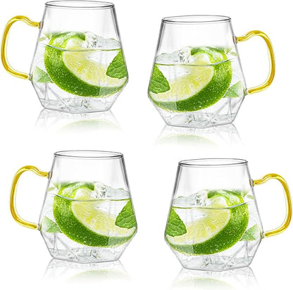 AEFPOYMXU 4pcs Crystal Clear Glass Coffee Cups Set - Image 8