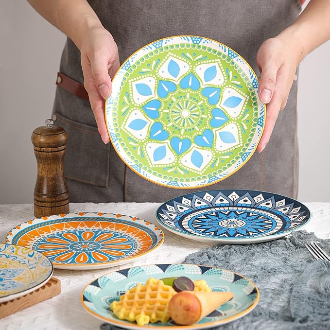 Dinner Plates Set of 6, 8 Inch Scratch Resistant Ceramic Plates, Dishwasher and - Image 6