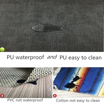 WAZAIGUR Waterproof Easy to Clean Heat Resistant Thick Faux Leather Washable Placemats Set of 4 Grey