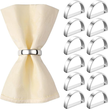 Suream Set of 12 Napkin Holders Buckles, Metal Napkin Rings by Suream