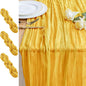Cheesecloth Table Runner 10FT 3Pcs Gold Boho Gauze Rustic Sheer Runners | by Xiomot