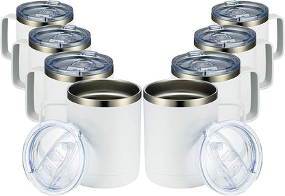 MEWAY 12oz Coffee Mug With Handle 8 Pack Bulk, Stainless Steel Insulated Travel by MEWAY