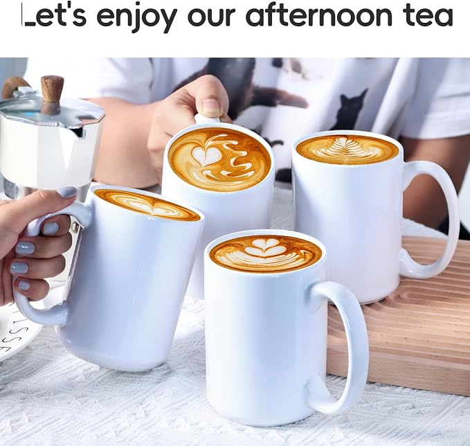 16 OZ Coffee Mugs, Classic Blank Ceramic Cup - Image 2