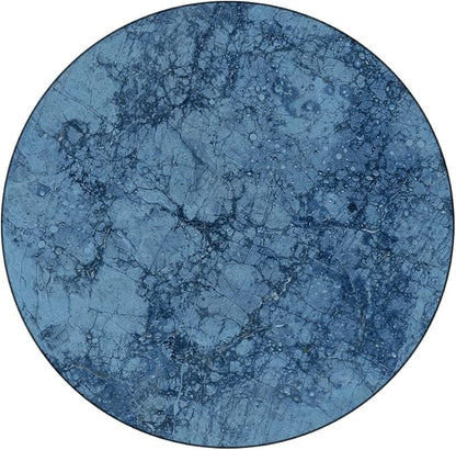 Small Round Tablecloth, Marble Washable Polyester Table Cloth for, Abstract Crack Pattern, Fit Round Tables 32inch Diameter, for Dinner Kitchen Party Decoration, Blue