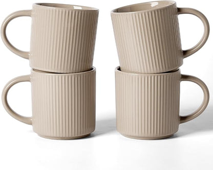 famiware Coffee Mug Set for 4, Star 12 oz Catering Mugs Cup Set by Famiware