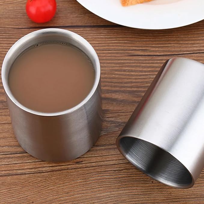 Reusable Double Wall Stainless Steel Cups Insulated Coffee Mug Handleless Beer - Image 5
