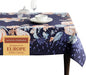 Maison d' Hermine Table Cloth Rectangle Table 100% Cotton 70 x 120 Inches Fall Tablecloth Reusable Everyday Use for Thanksgiving Christmas Decorations Dining Farmhouse Party (Pumpkin Blues)